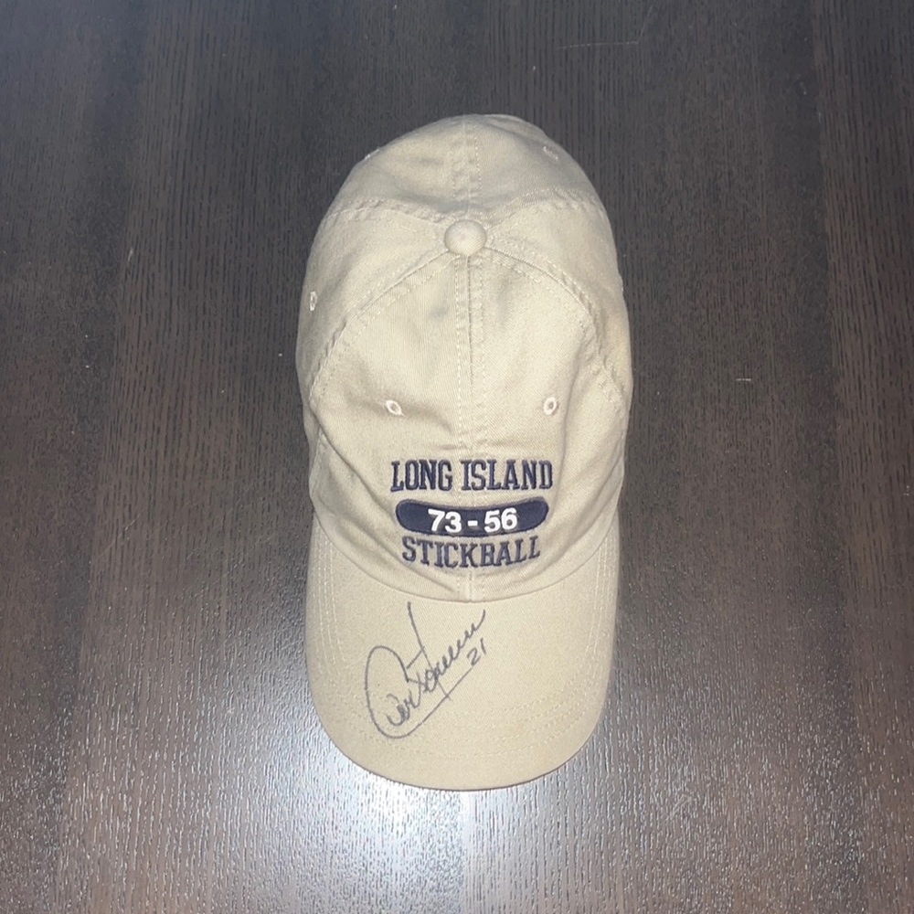 Old Navy Grey Hat. Signed By Former Montreal Canadiens Captain Guy Carbonneau.